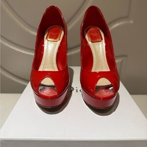 Dior Red Peep-Toe Women's Shoes